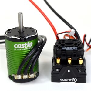 COBRA 10 6S MAX, 25.2V MAX, 8A PEAK BEC W / 1410-3800KV 5MM SENSORED MOTOR