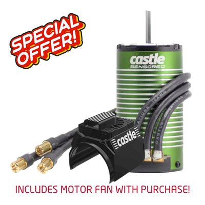 Castle 1515 Sensored Motor - 2200Kv with motor fan