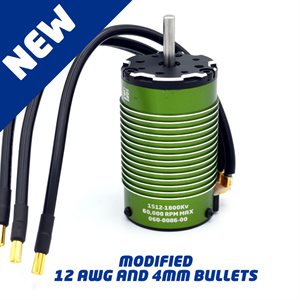 Castle 1512 Sensored Motor - 1800Kv ( MOD 4mm Bullets / 12AWG Wire)