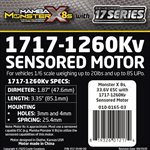 MAMBA MONSTER X 8S, 33.6V ESC W / 1717-1260KV SENSORED MOTOR