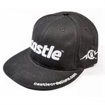 Black Flat Bill Hat with White Castle Logo